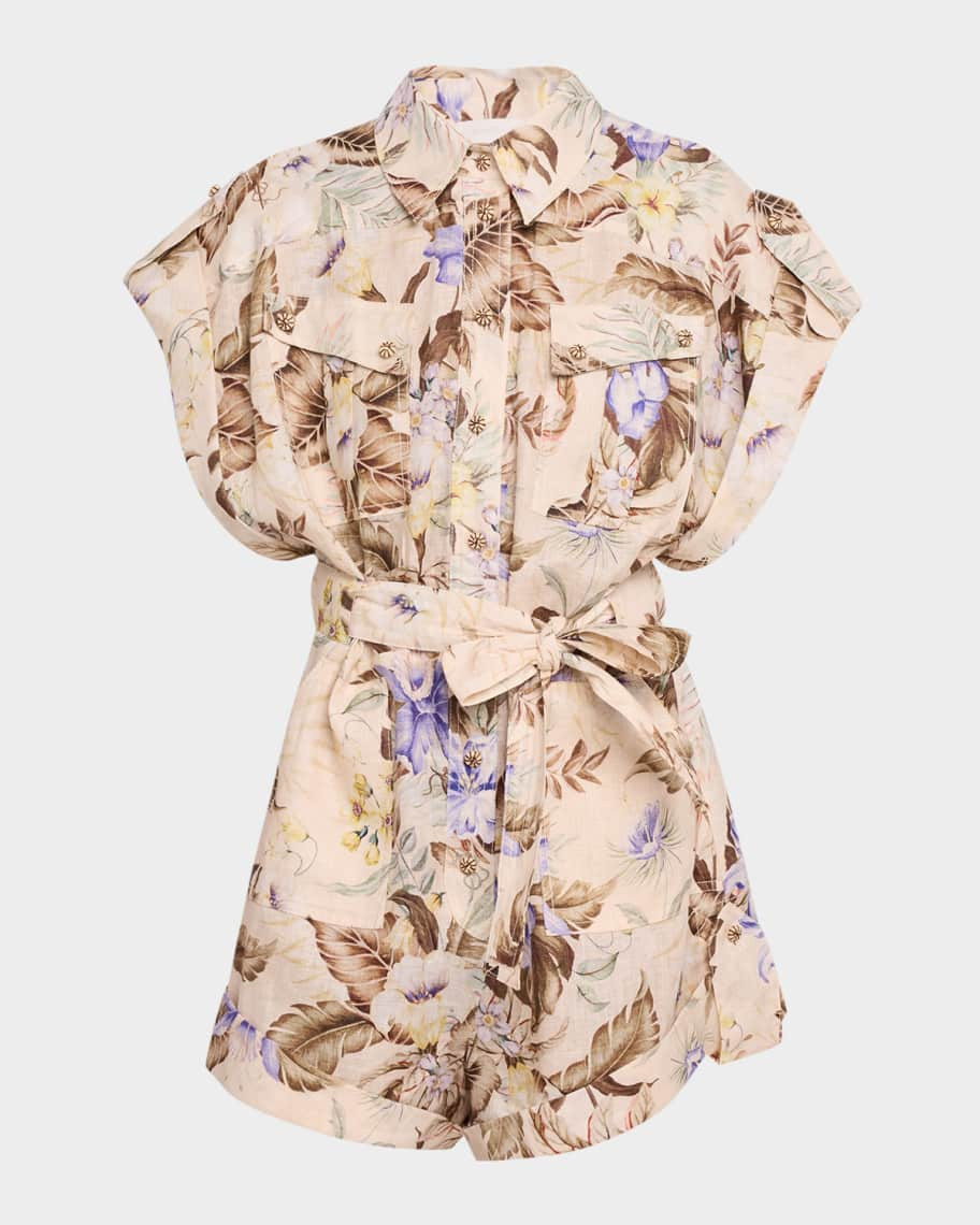 Zimmermann Coco Cuffed Playsuit | Neiman Marcus