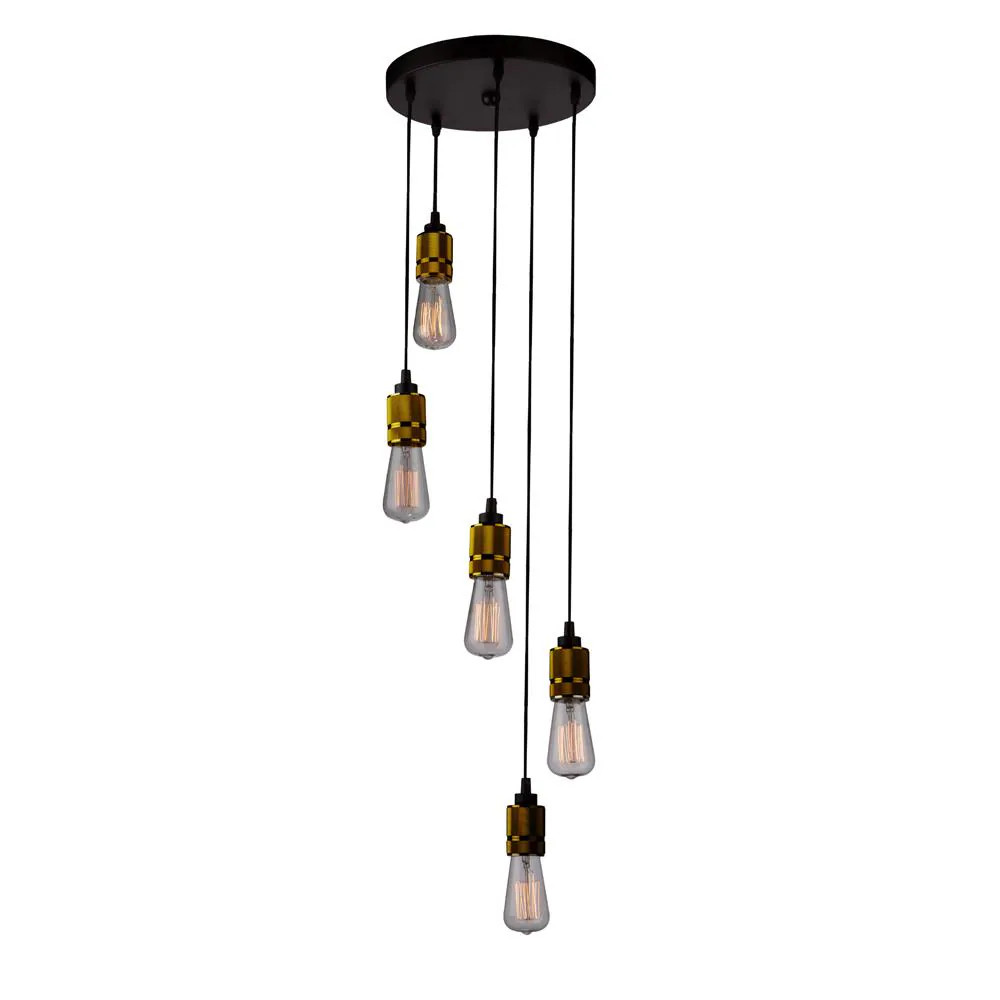 ARTCRAFT Jersey 5-Light Antique Industrial Chandelier | AC10577VB | Lowe's