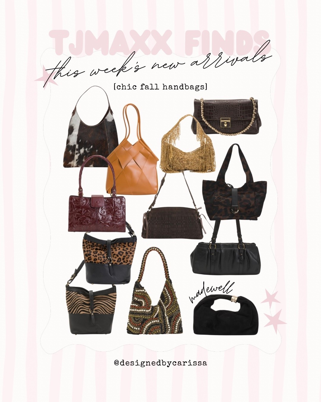 (as of 8/24) NEW ARRIVALS AT TJMAXX.COM | chic fall handbags 👜🍂

#LTKSaleAlert #LTKSeasonal #LTKgrwm