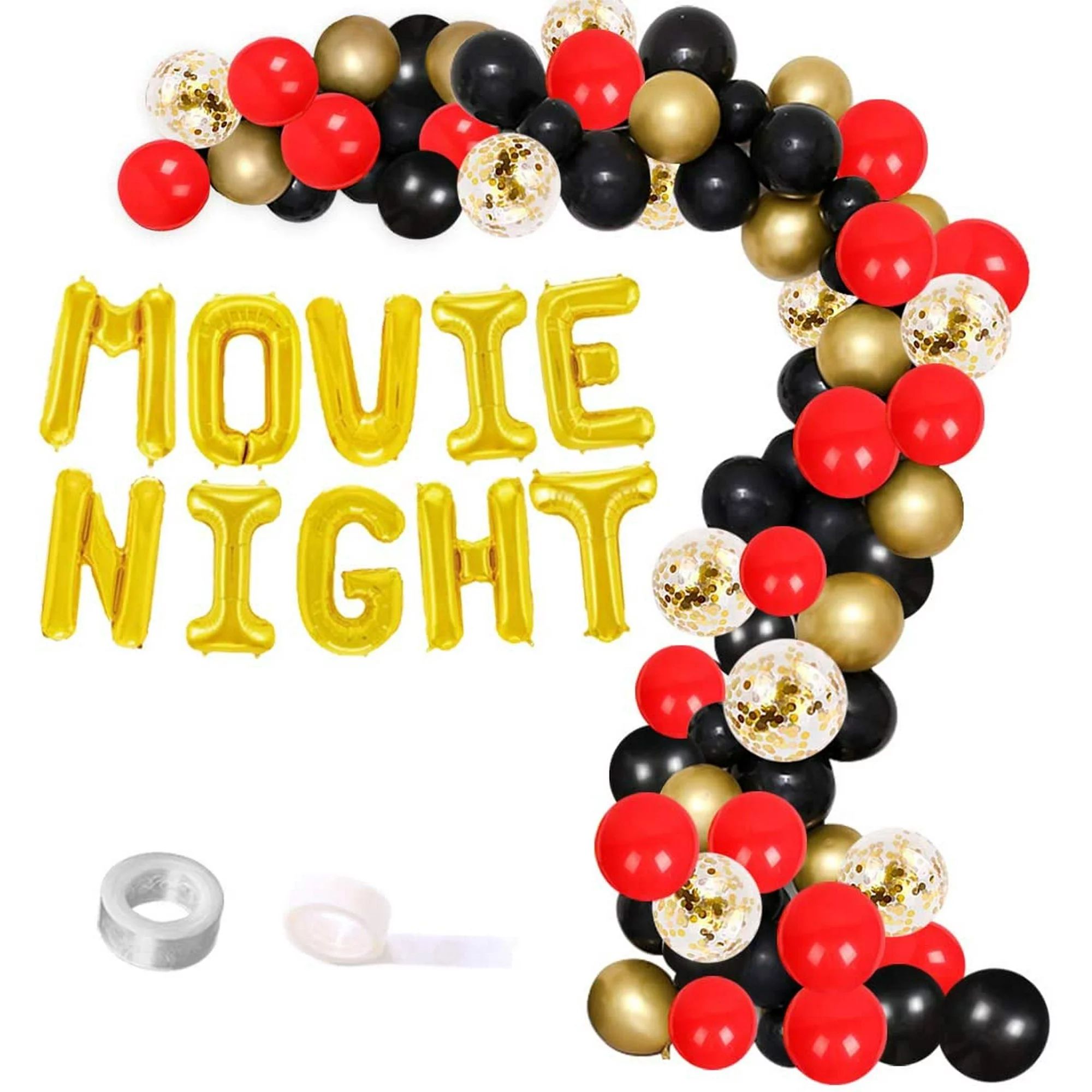 Movie Night Balloon Garland Arch Kit for Hollywood Oscar Themed Event, Movie Theatre Time Party D... | Walmart (US)