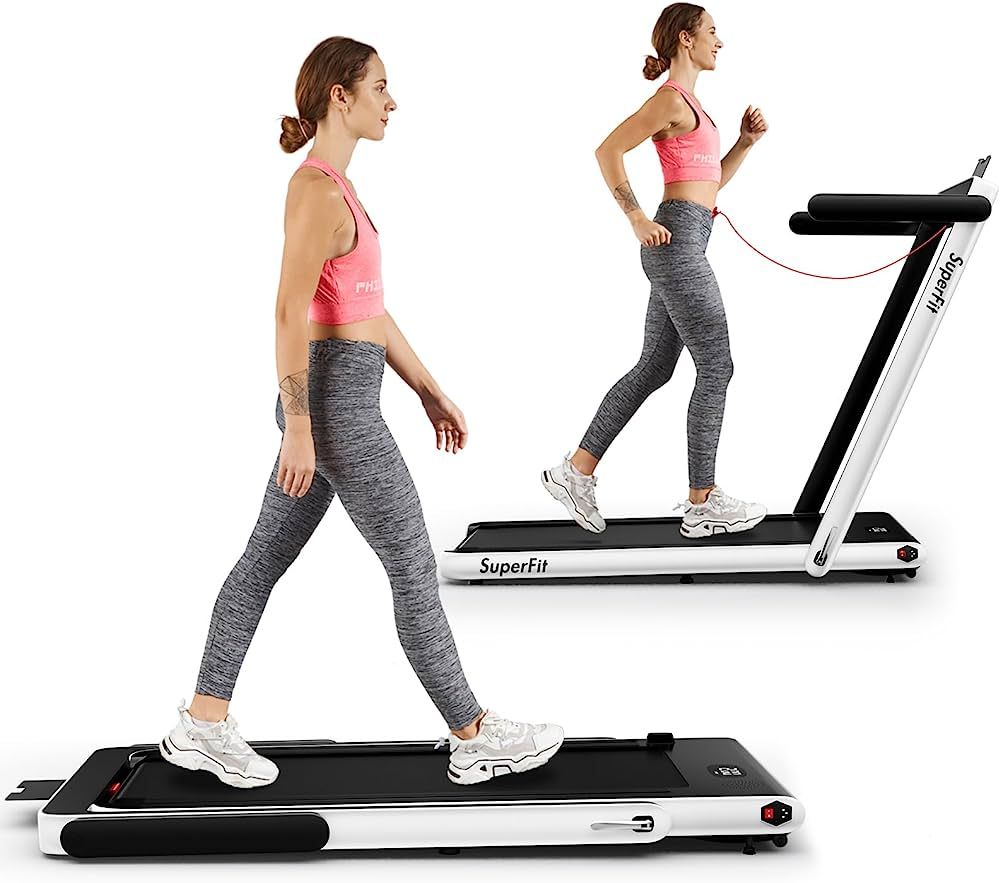 Goplus 2 in 1 Folding Treadmill, 2.25HP Superfit Under Desk Electric Treadmill, Installation-Free... | Amazon (US)