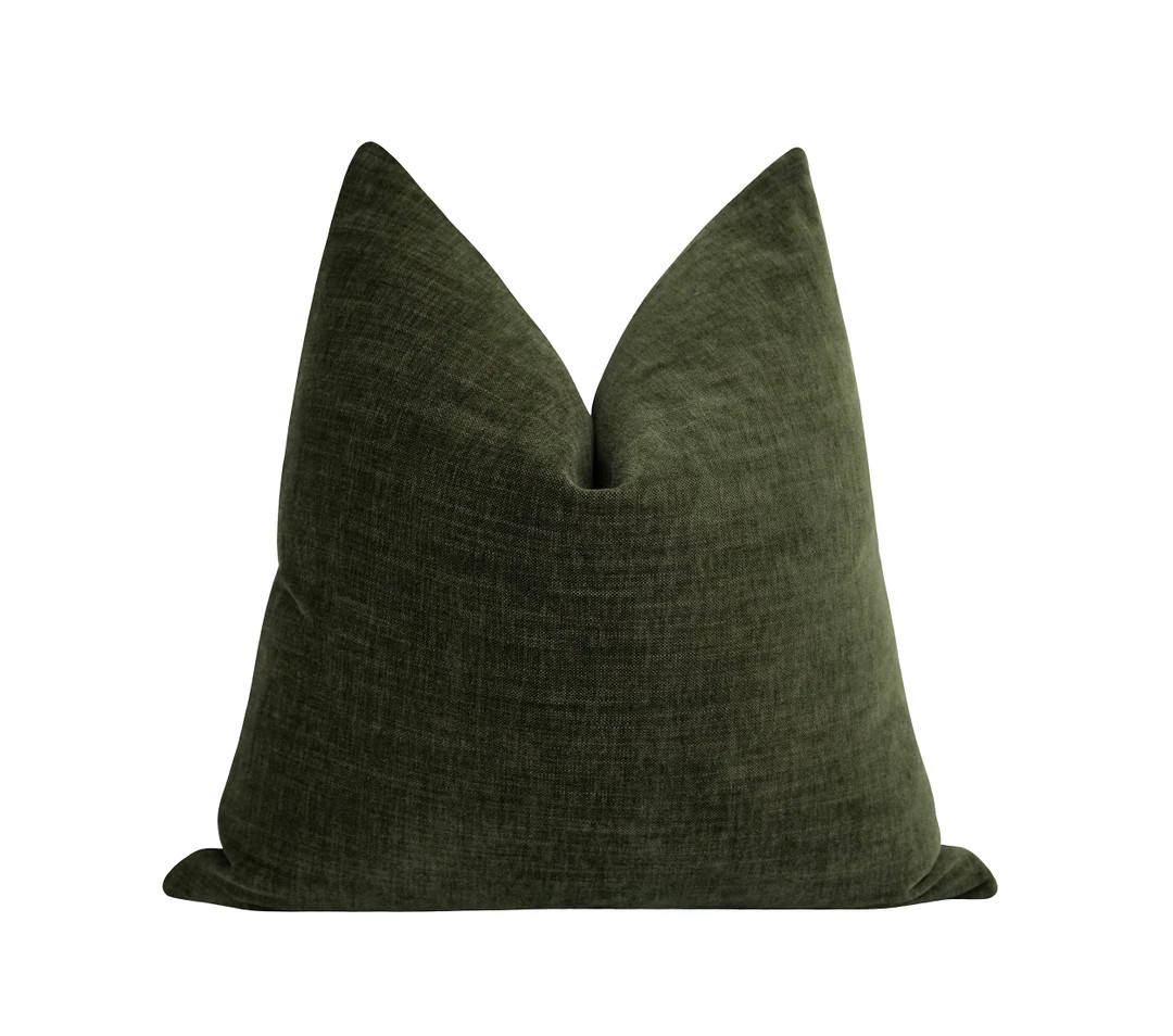 Chenille Pillow Cover Olive Green Pillow Cover Green Accent - Etsy | Etsy (US)