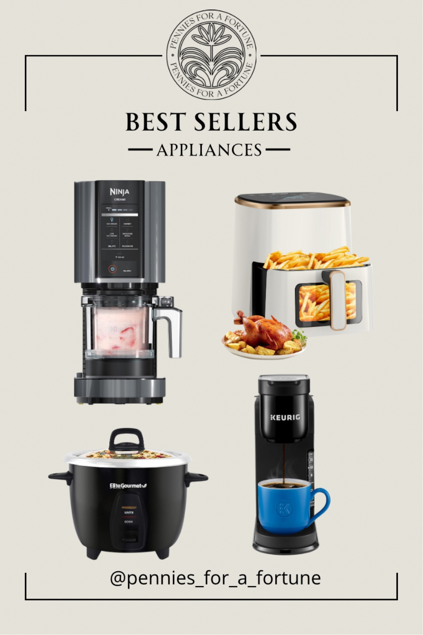 Here are some favorite appliances found on Amazon, air fryer, ninja ice cream maker, Keurig coffee machine, rice cooker
Ltk home, kitchen finds, Amazon finds, appliances, best sellers

#LTKSaleAlert #LTKHome