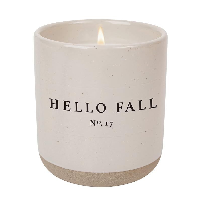 Sweet Water Decor Hello Fall Soy Candle No. 17 | Hot Cider, Cinnamon, Cloves, Apple, and Nutmeg S... | Amazon (US)