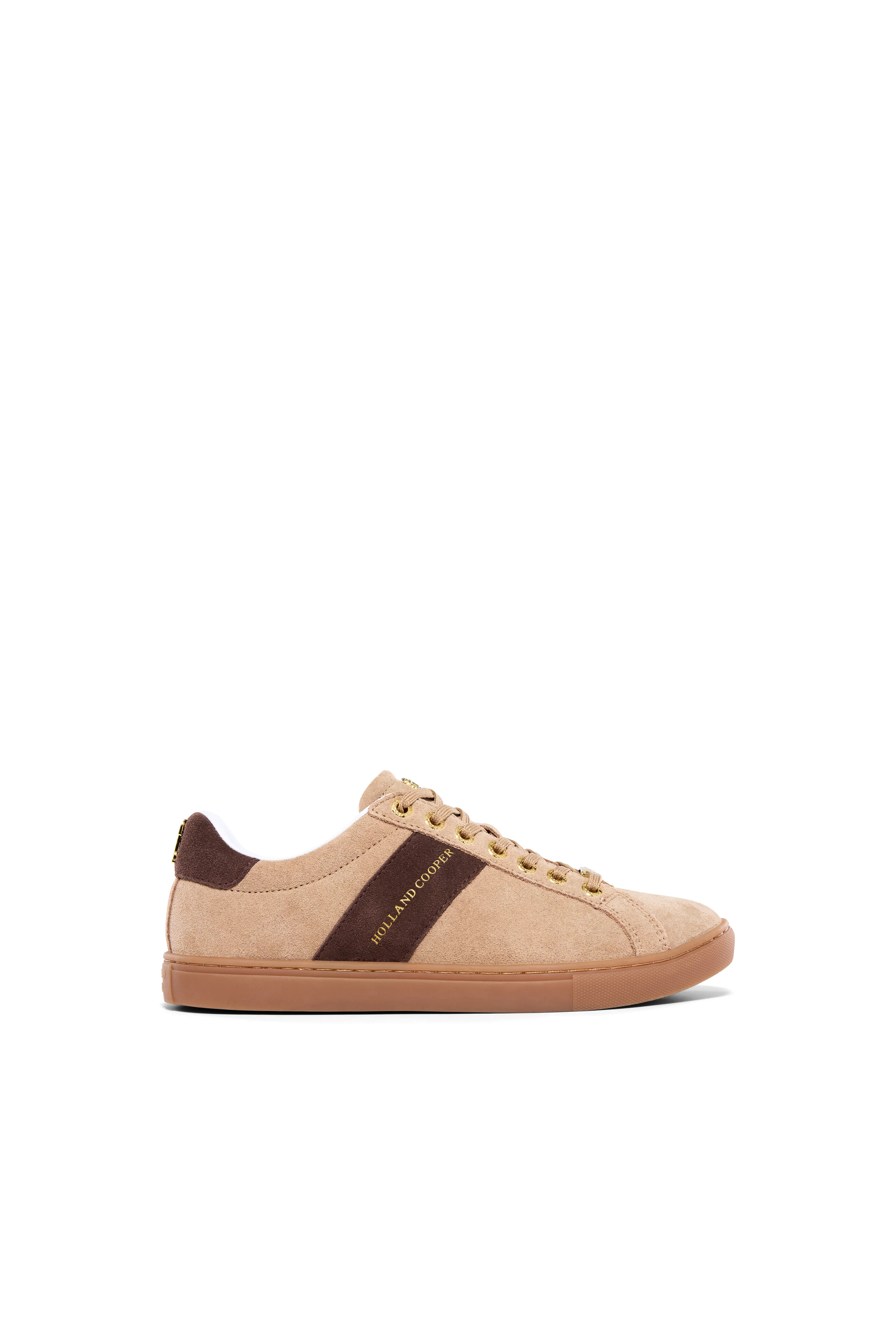 Knightsbridge Court Trainer (Taupe Dark Chocolate) | Holland Cooper