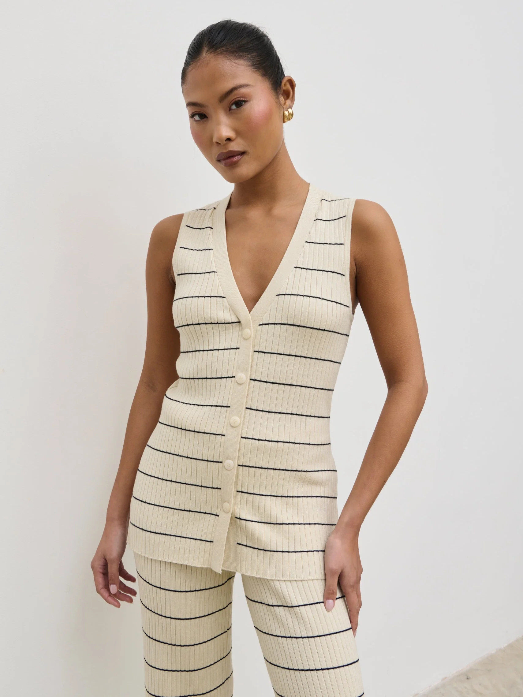 Hattie Stripe Knit Waistcoat | Pretty Lavish (UK)