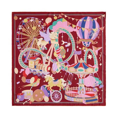 Lost Pattern "Pop Pony" Silk Twill Large Silk Scarf in Midnight Blue at Nordstrom | Nordstrom