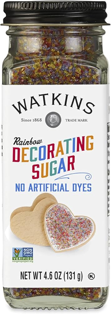 Watkins Rainbow Decorating Sugar (No Artificial Dyes), Non-GMO, Kosher, 4.6 Ounce, 1-Pack | Amazon (US)