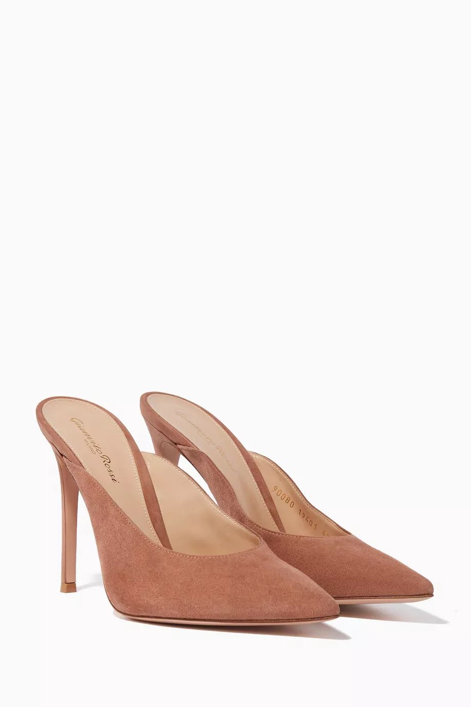 Shop Luxury Gianvito Rossi Praline Suede Paige Suede Mules | Ounass