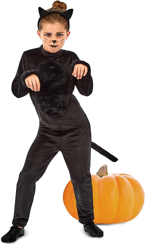 fun shack Black Cat Costume For Girls, Black Cat Costume Girls, Black Cat Kids Costume Girls, Bla... | Amazon (US)