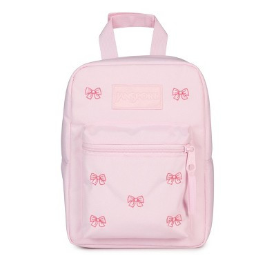 JanSport Big Break FX Insulated Dual Compartment Lunch Bag - Embroidered Bow Light Pink | Target
