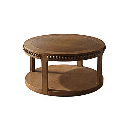 Round Wood Coffee Table with Shelf | Wayfair North America
