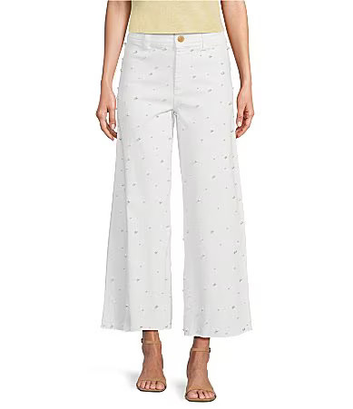 Antonio Melani Alexandra Pearl Wide Leg Crop Denim Jeans - 8 | Dillard's