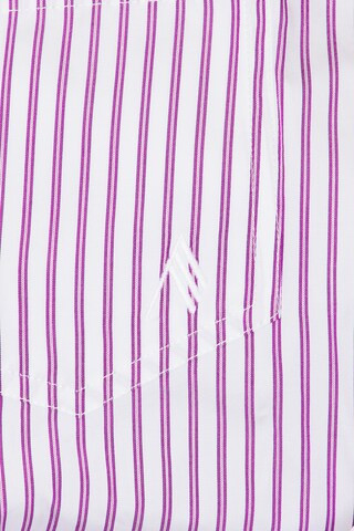 Long Sleeve Shirt Dress in White & Purple | Revolve Clothing (Global)