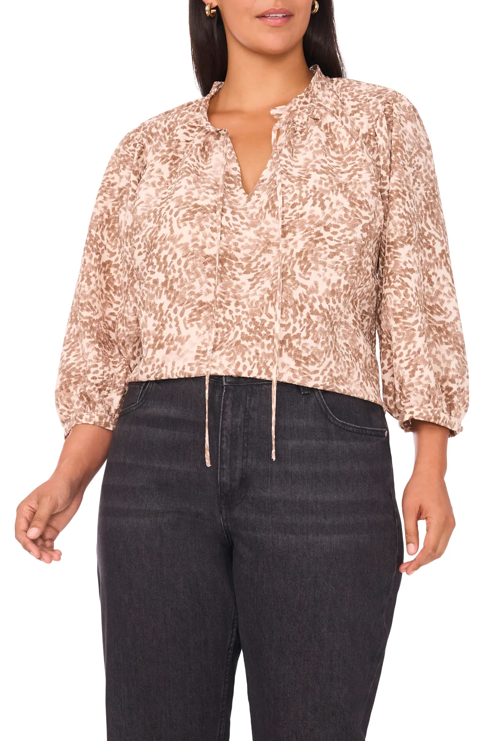 Split Neck Peasant Top | Nordstrom