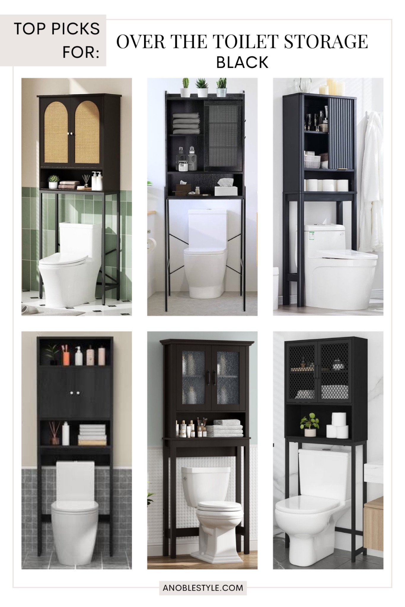 Roundup // Top picks for over the toilet storage black finish.



#LTKStyleTip #LTKHome