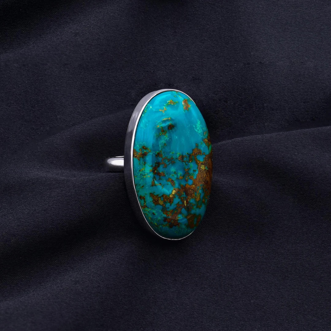 DAVIDHEESHEE Native American Navajo Sterling Silver Handmade Turquoise Ring | Kingman Turquoise J... | Etsy (US)