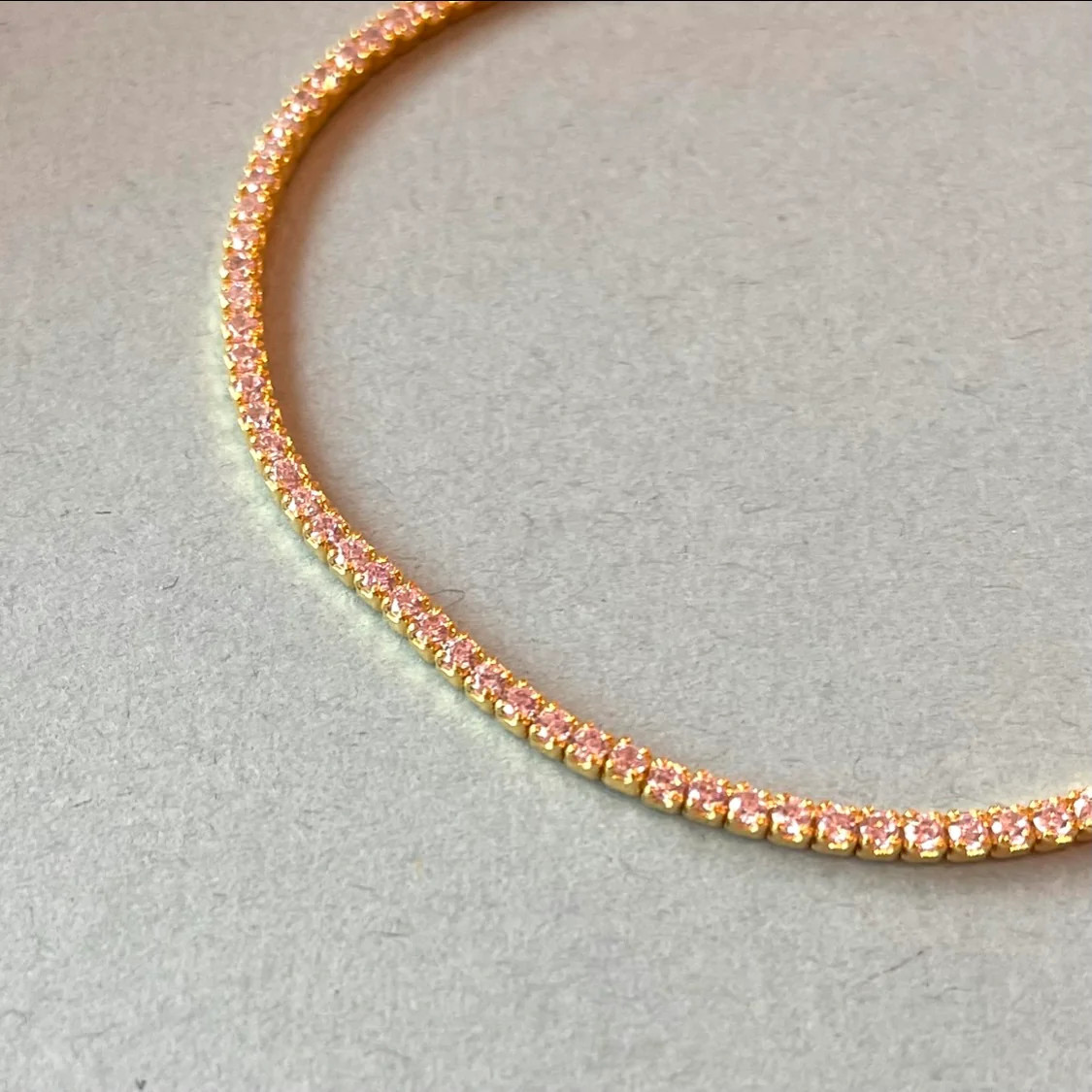 Tennis Pink Gold Bracelet | BURDLIFE