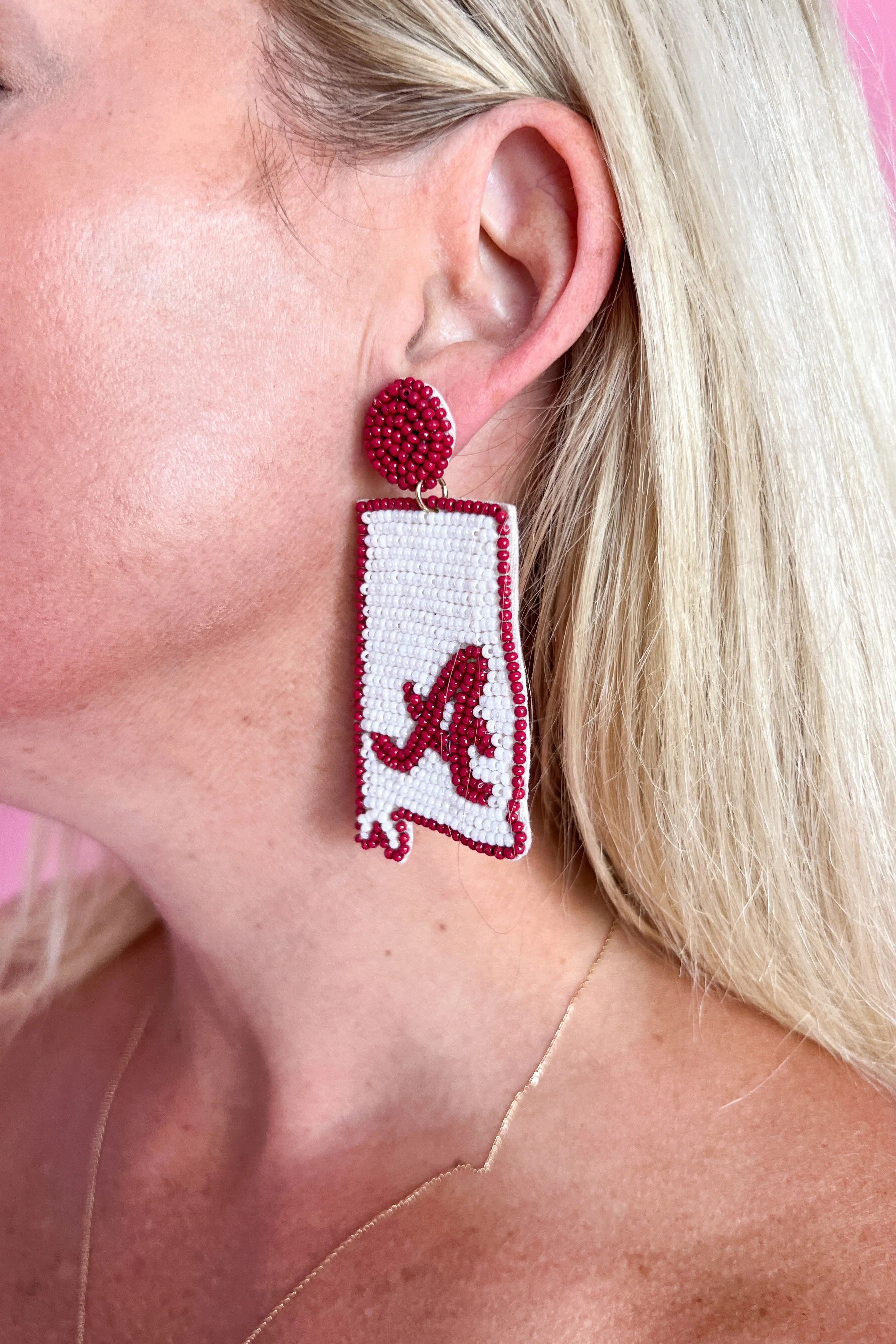Beaded Alabama Map Earrings | Mimi Seabrook