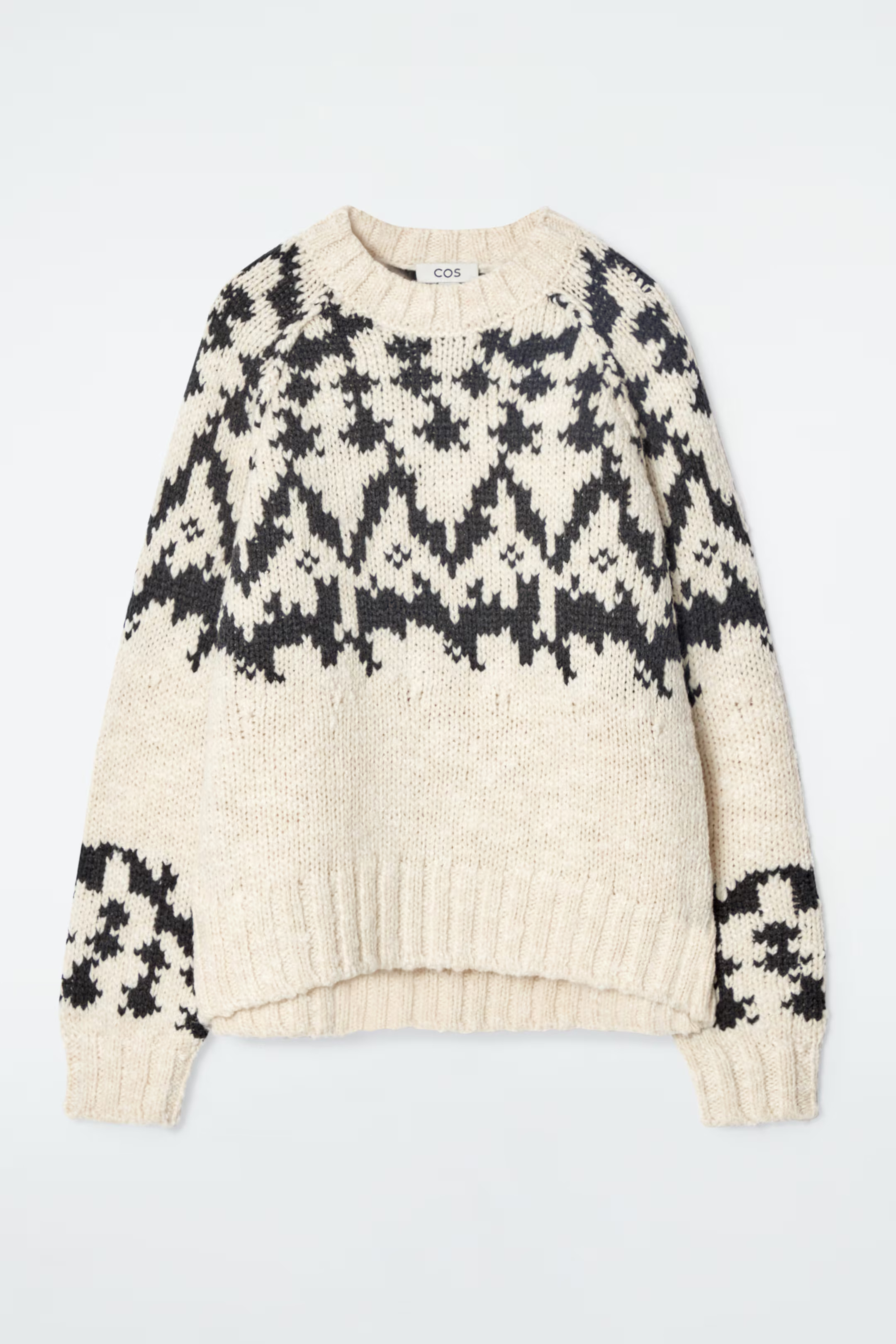 FAIR-ISLE WOOL JUMPER - IVORY / BLACK | COS (EU)