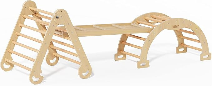 Ogears Climbing Triangle Toys, Foldable Triangle Ladder with Arch and Ramp, Wooden Montessori Jun... | Amazon (US)
