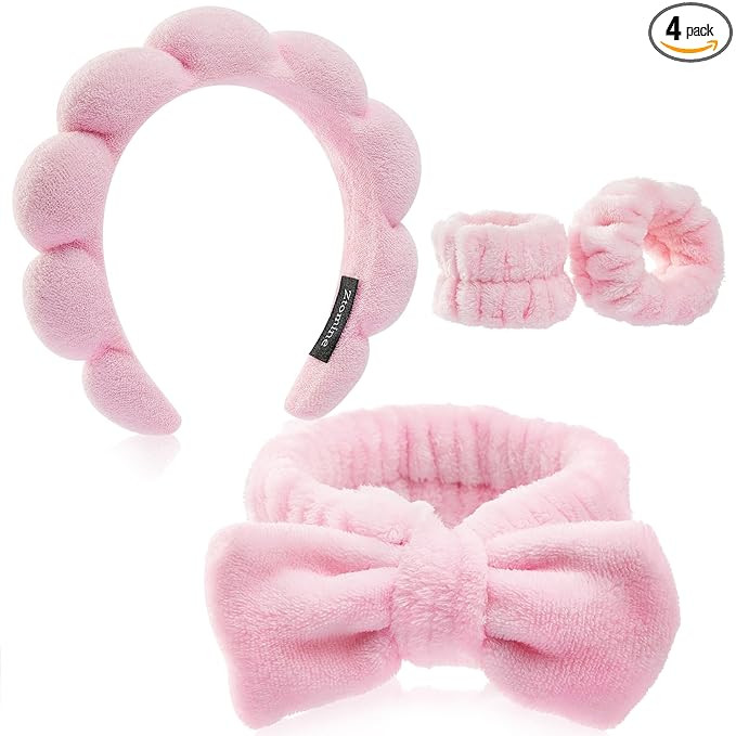 Headbands for Women - Spa Headband and Wristband Set - Headband for Washing Face,Facial Mask,Make... | Amazon (US)