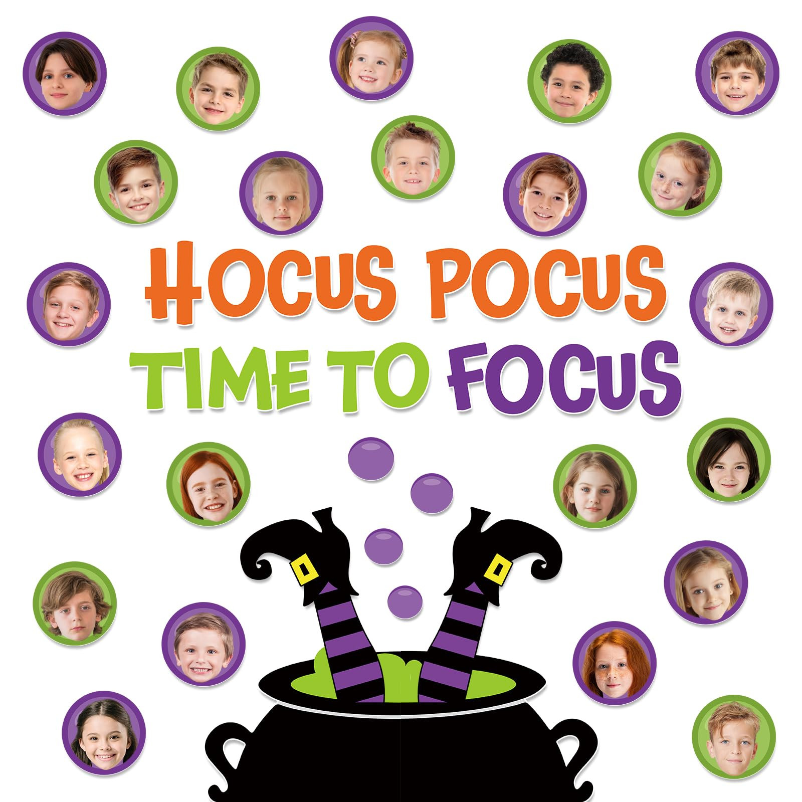 50Pcs Halloween Paper Cutouts Witch Cauldron Hocus Pocus Time to Focus Bulletin Board Decoration ... | Amazon (US)