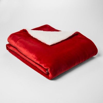 Solid Plush Reverse To Sherpa Throw Blanket - Threshold™ | Target