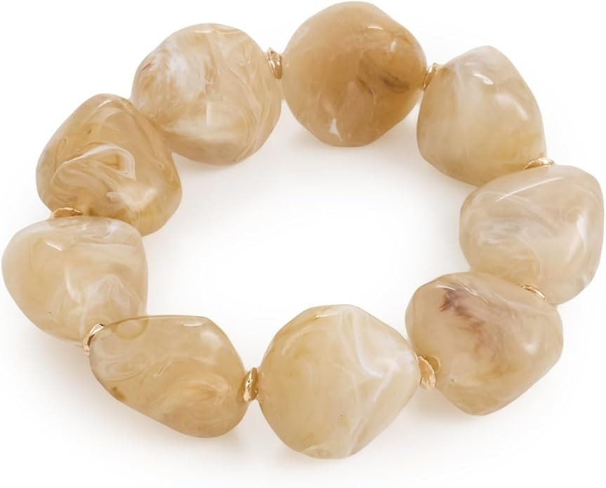 ADINA EDEN Women's Neutral Stone Beaded Stretch Bracelet | Amazon (US)