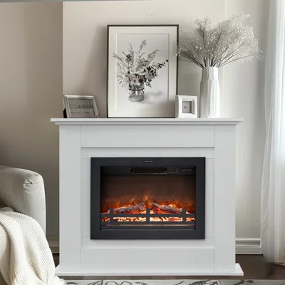 41" Mantel with Electric Fireplace,White | Wayfair North America