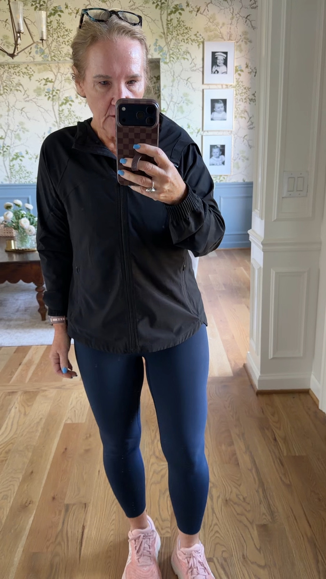 Spanx leggings medium 
Athleta jacket medium 
Jog bra tank medium 

#LTKSaleAlert #LTKfitnessgoals #LTKmorningroutine