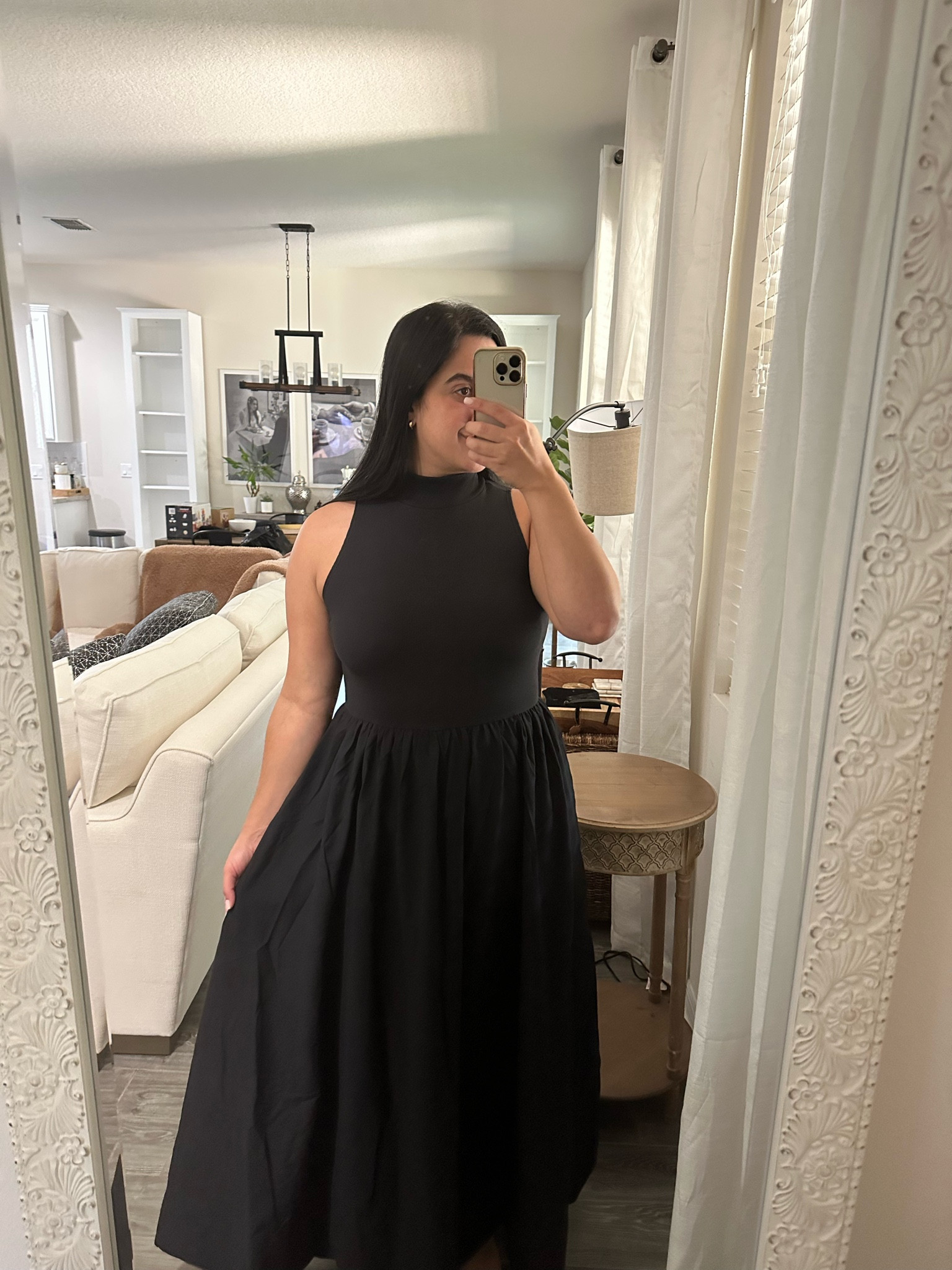 Love that this dress has pockets and can be dressed up or down. The neckline is flattering and the material on top is thick enough but not too thick where it is uncomfortable. 

#LTKHoliday #LTKmidsize #LTKGiftGuide