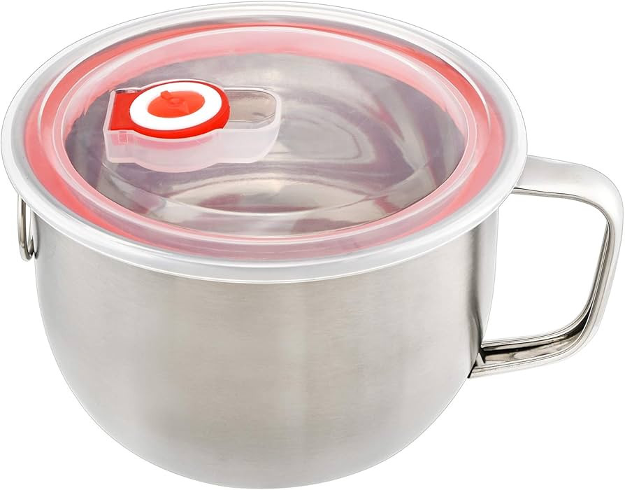 18/8 Stainless Steel Leak Proof Food Storage Container with Handle and Lid, Snack Bowl, Stainless... | Amazon (US)