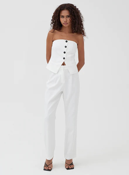 White Tailored Trouser - Charl | 4th & Reckless