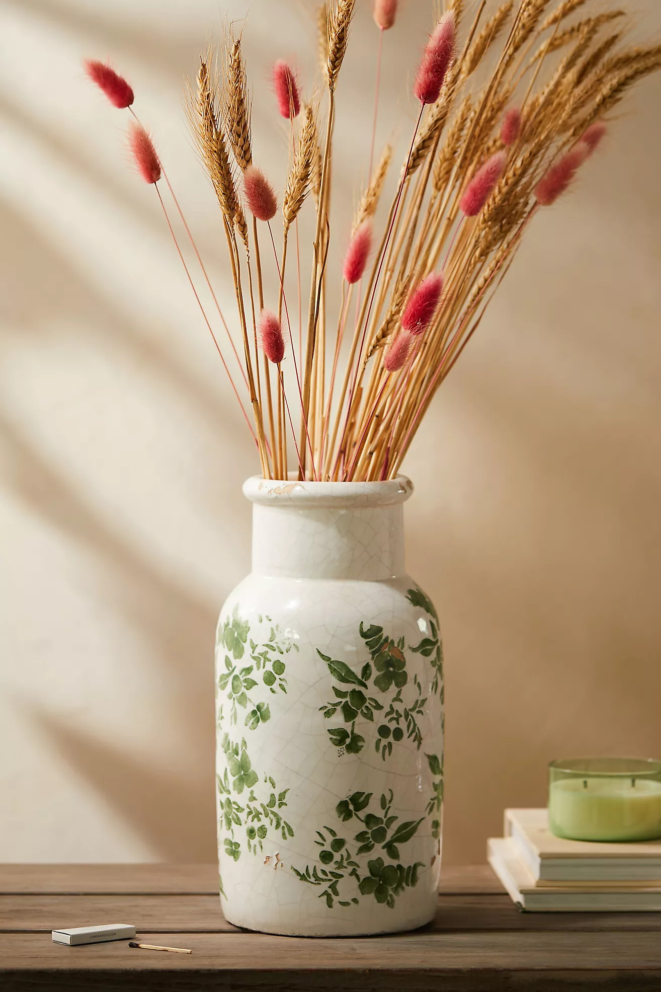 Green Chinoiserie Column Vase | Anthropologie (US)