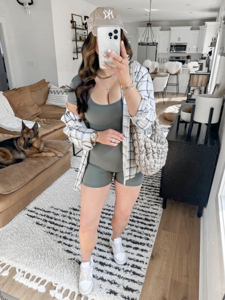 Activewear Romper — small but wish I sized up to a medium!
Flannel — small in Light Apricot White color, but could probably swap it out for the C1 Apricot color as well!

athleisure outfit | running errands outfit spring | open back activewear romper | scrunch butt romper | summer romper | spring romper | athleisure fashion | athleisure style | Nike dunk low neutral | oversized flannel outfit 



#LTKfindsunder100 #LTKstyletip #LTKfindsunder50