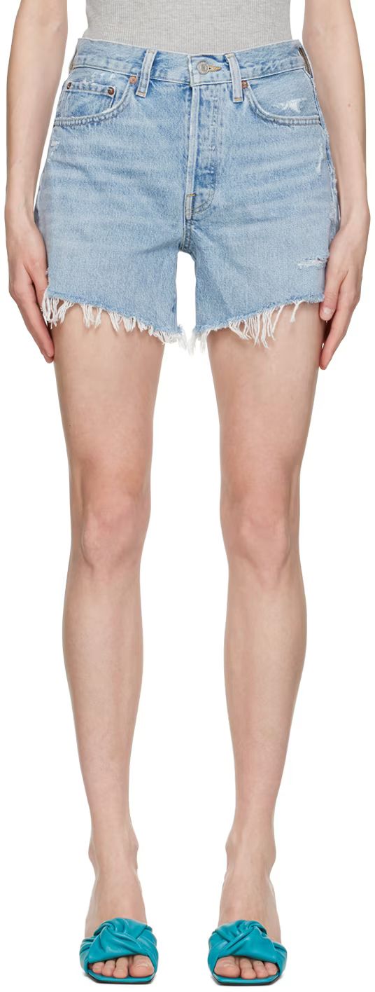 AGOLDE - Blue Parker Long Vintage Denim Shorts | SSENSE