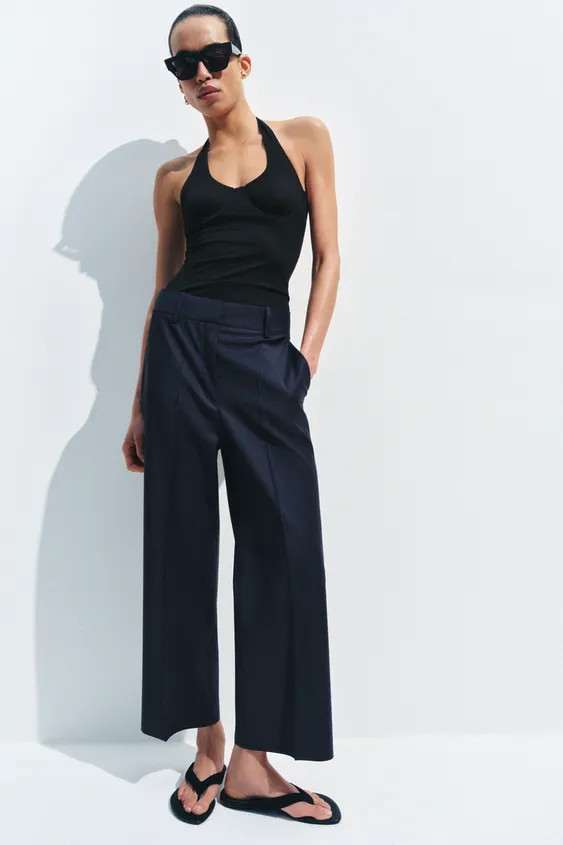 ZW COLLECTION WOOL BLEND PRESSED CREASE PANTS | Zara US