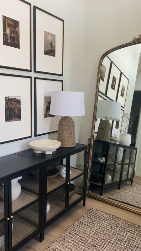 Shop our entryway! I paired 2 of these glass cabinets together. Love how open the glass looks and makes this space feel bigger  

#LTKHome #LTKStyleTip