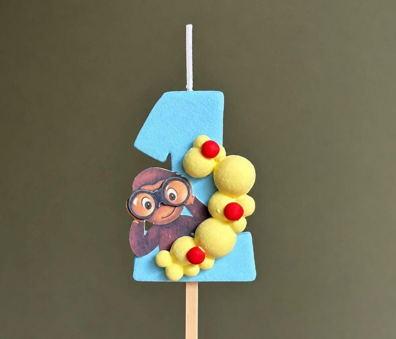 Curious George Birthday Candle - Etsy | Etsy (Global)