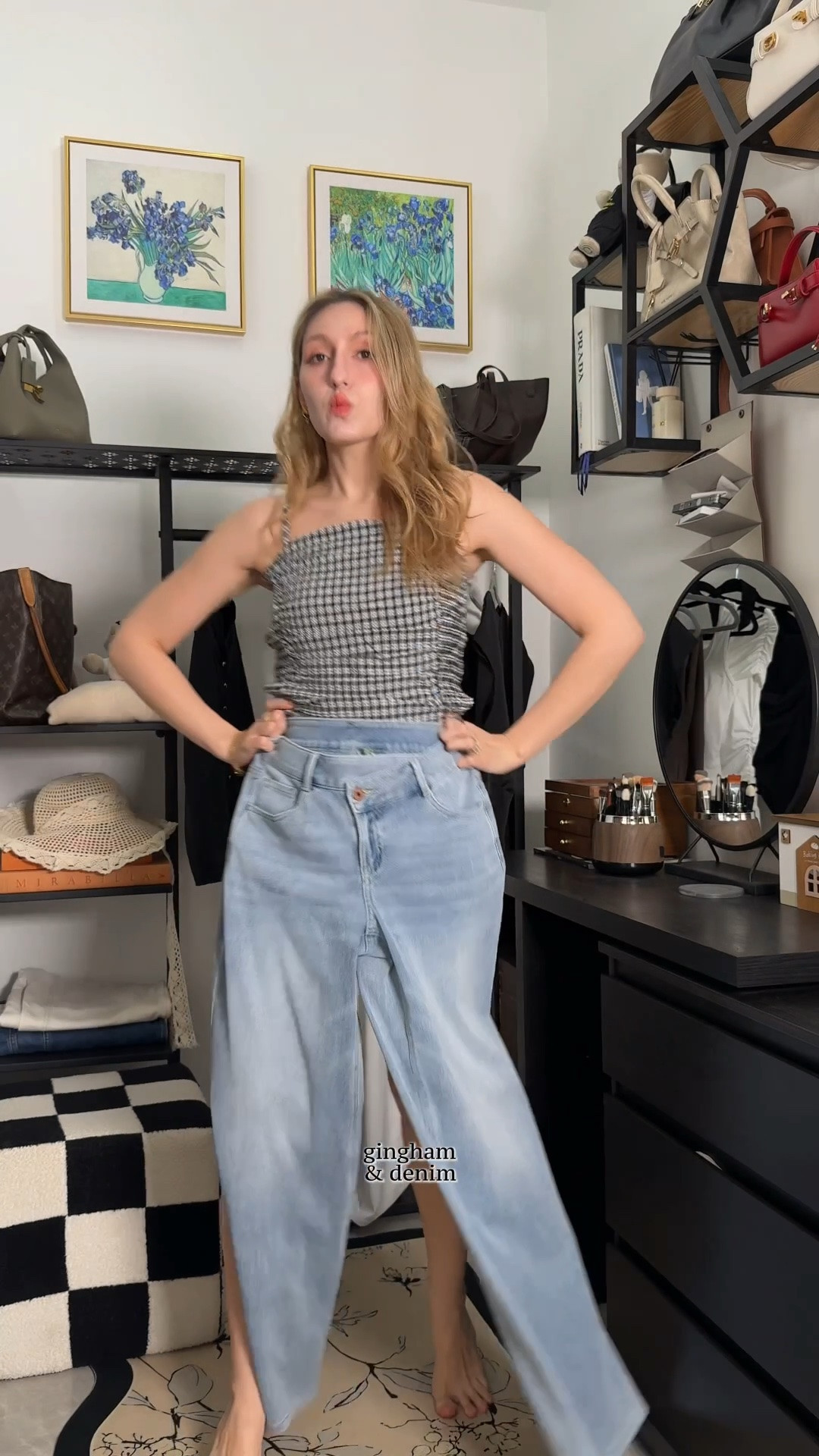 gingham, denim and a touch of red 

@Halara jeans, top (anasta64 for 15% off)
Vivaia Margot mary janes (ACHER for 10% off)
Charles&Keith bag

#LTKjeans #LTKshoes #LTKbag