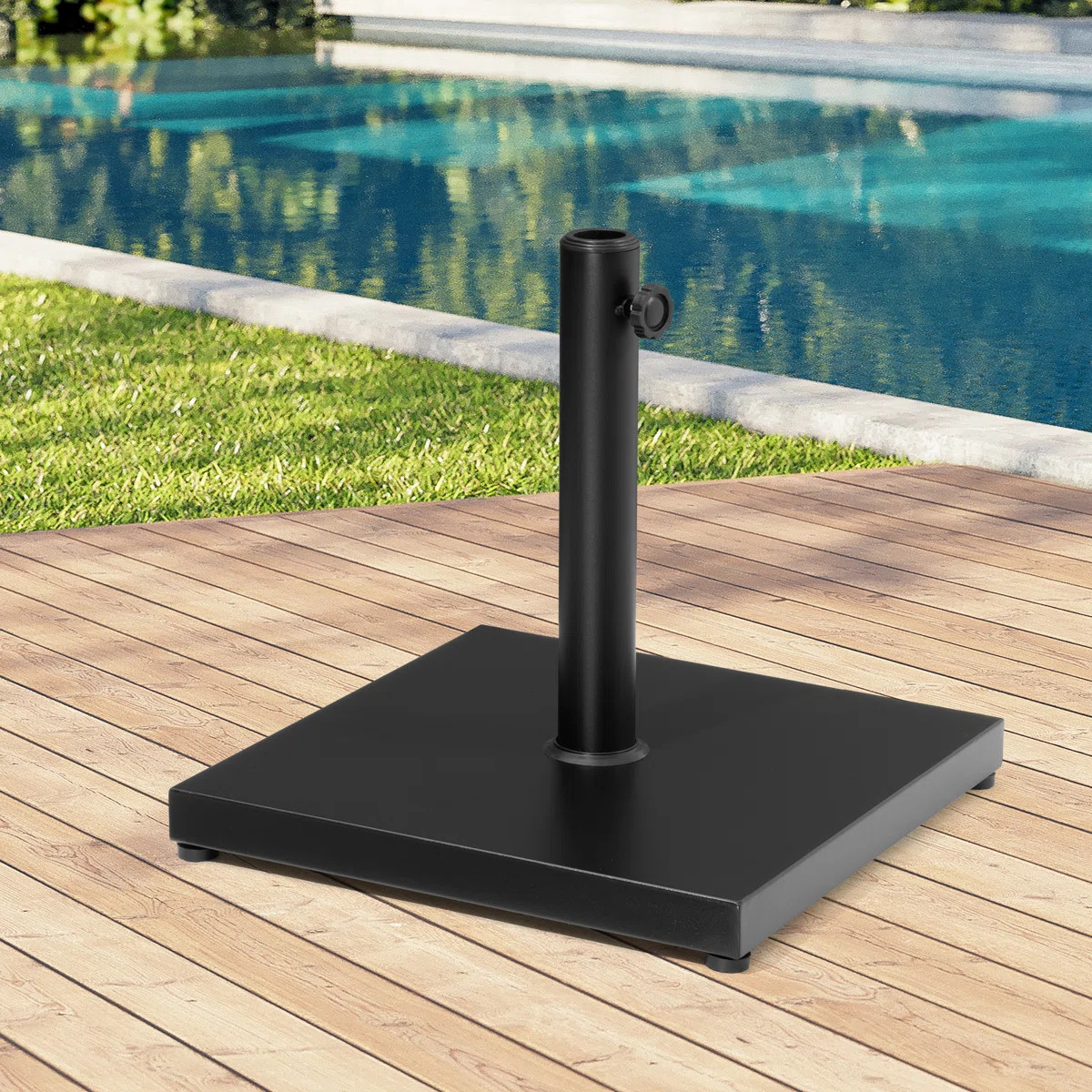 Agosto 55 Lb. Concrete Free Standing Umbrella Base, Black | Wayfair North America