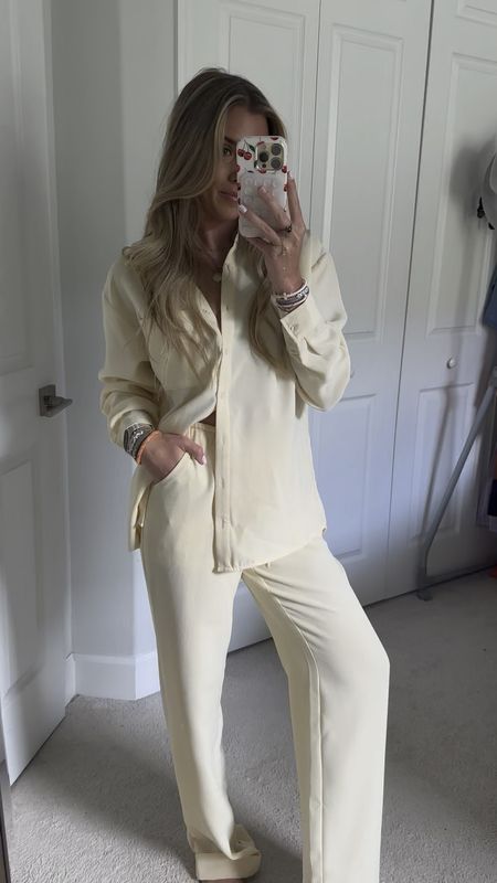 Two piece matching pale yellow set. Add this to your summer mood board!! This dreamy yellow button-up is to DIE FOR!!! Buttons down the front with light waffle detailing. Use code “SLOANEV20” for 20% off! @CalypsoBoutique #calypsoboutique #springstyle #springfashion #summerstyle #summerfashion #outfit #ootd #outfitideas #outfitinspo #datenightoutfit #goingoutoutfit 

#LTKVideo #LTKsalealert #LTKfindsunder100