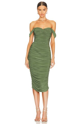 Norma Kamali Walter Midi Dress in Celadon from Revolve.com | Revolve Clothing (Global)