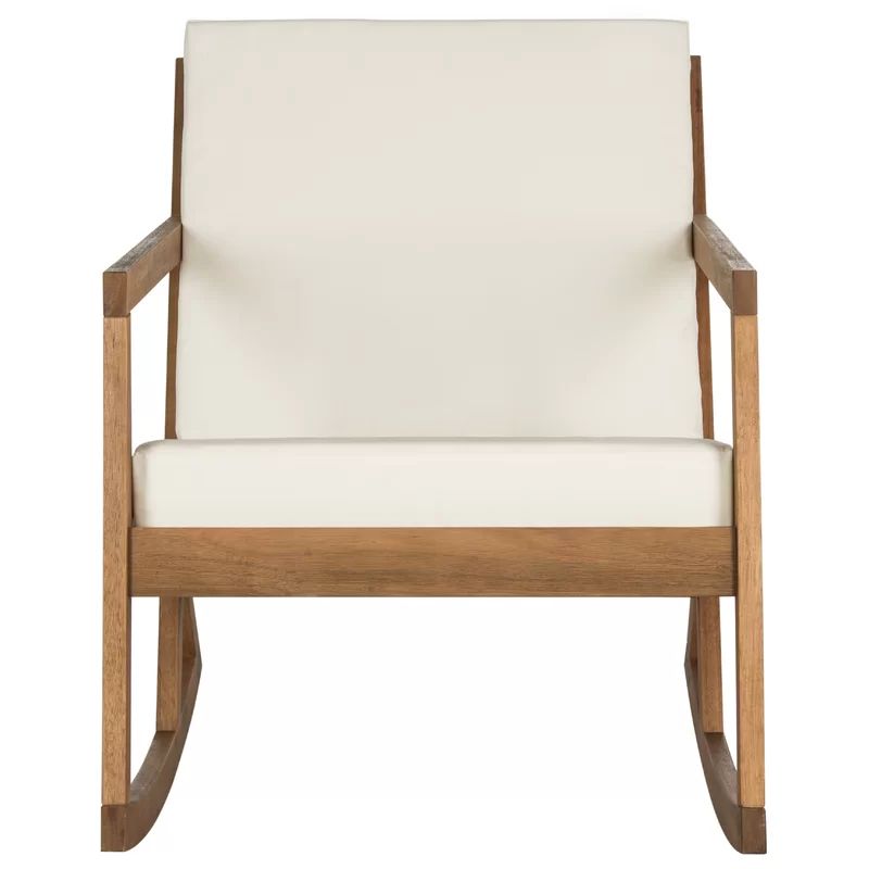 Outdoor Rocking Solid Wood Chair with Cushions | Wayfair North America