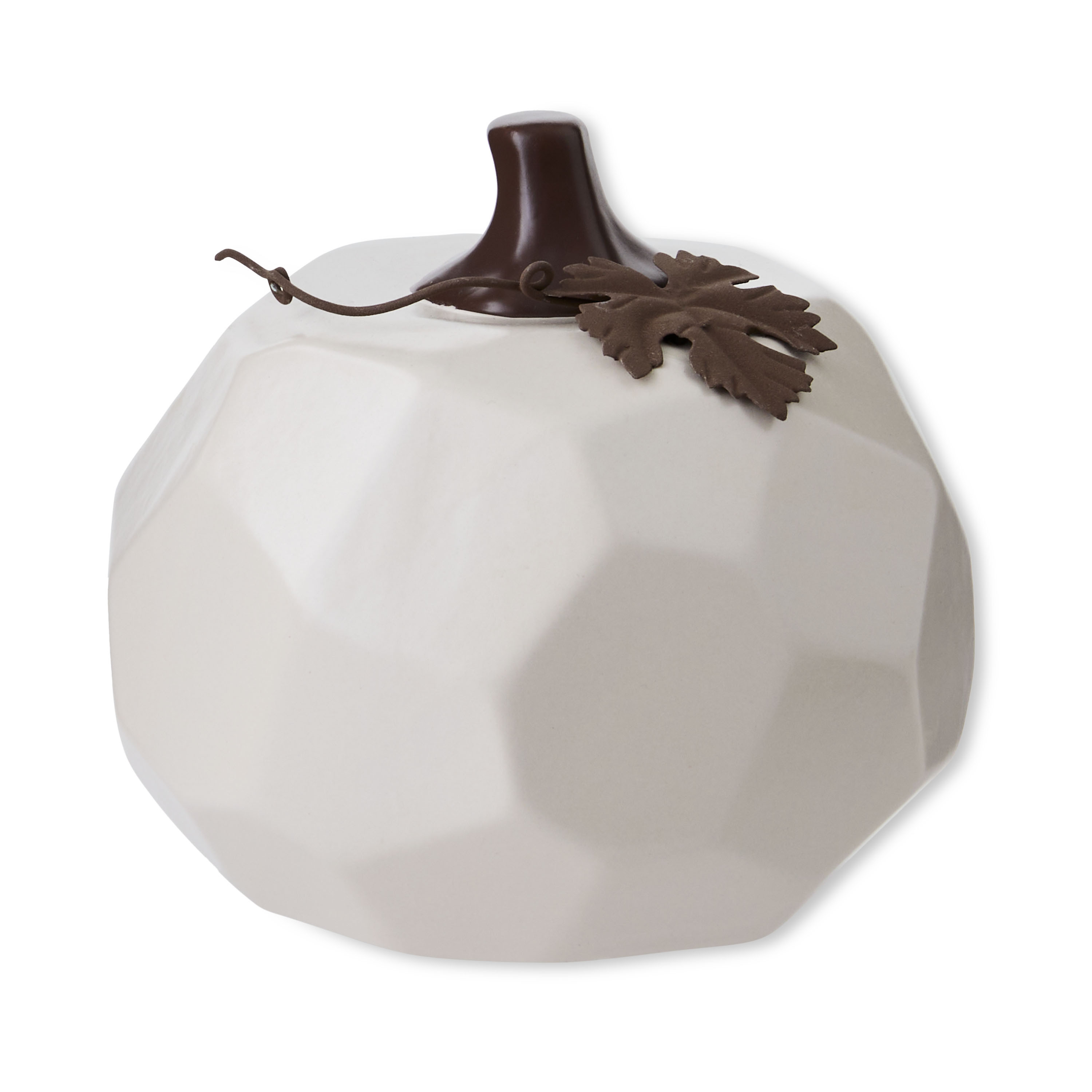 Harvest Cream Ceramic Pumpkin Tabletop Decoration, Way to Celebrate, 5.5 in | Walmart (US)