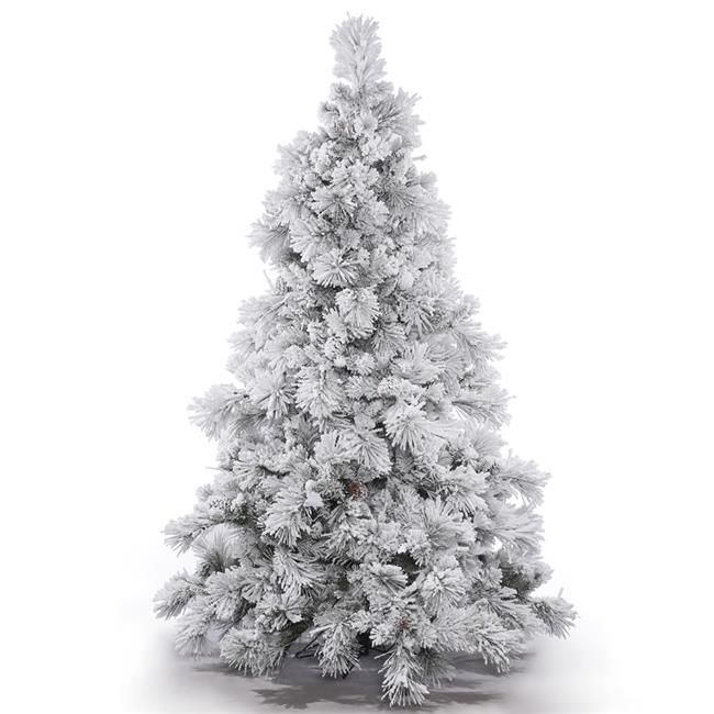 Vickerman Unlit 6.5' Flocked Alberta Artificial Christmas Tree with Cones | Walmart (US)
