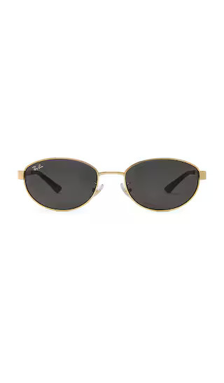 Oval Sunglasses in Black & Gold | Revolve Clothing (Global)