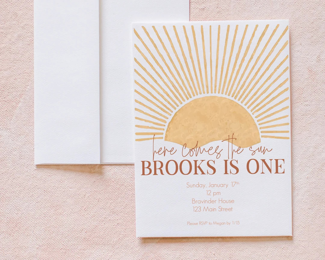 INSTANT DOWNLOAD: Here Comes the Sun Party Invitation - Etsy | Etsy (US)