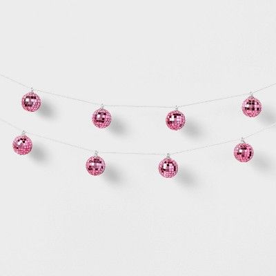Valentine 72" Disco Ball Garland Pink - Spritz™ | Target